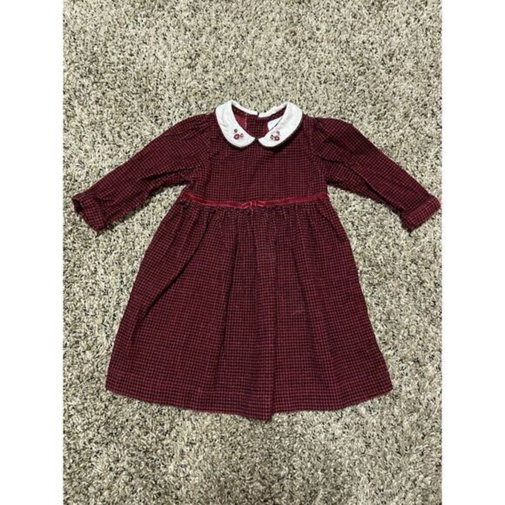 Signature Little Me Red‎ Black Check Dress Girls Size 9 Months